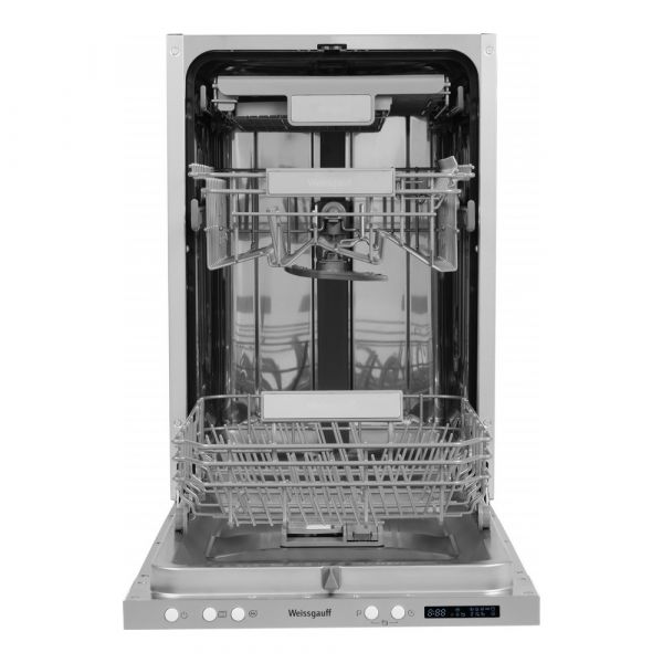 Встраиваемая посудомоечная машина Weissgauff BDW 4573 D узкая, серебристый